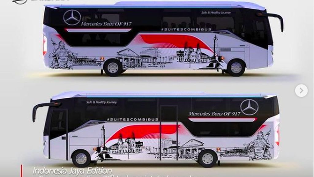 Begini Desain dan Livery Bus Laksana Edisi Merdeka Karya Seniman Lokal