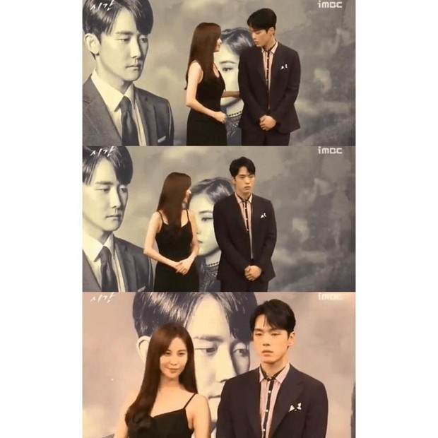 Kim Jung Hyun dan Seohyun SNSD saat konferensi pers drama Time (foto: instagram.com/kdramanews.id)