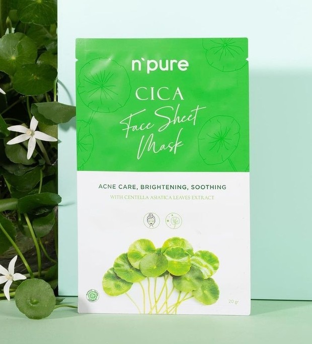 N'Pure Centella Asiatica Face Sheet Mask/instagram.com/npureofficial N'Pure Centella Asiatica Face Sheet Mask