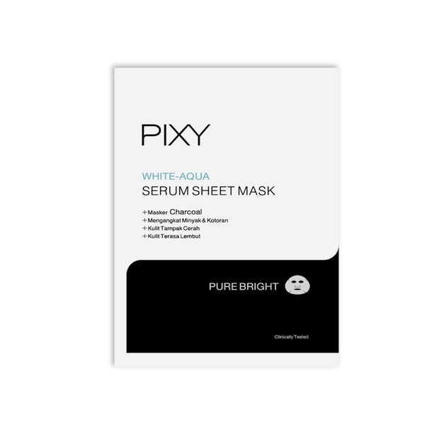 Pixy White Aqua Serum Sheet Mask Pure Bright/shopee.co.id/pixyindonesia Pixy White Aqua Serum Sheet Mask Pure Bright