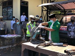 2,5 Ton Miras Digilas dan Puluhan Knalpot Brong Dipotong di Banyuwangi