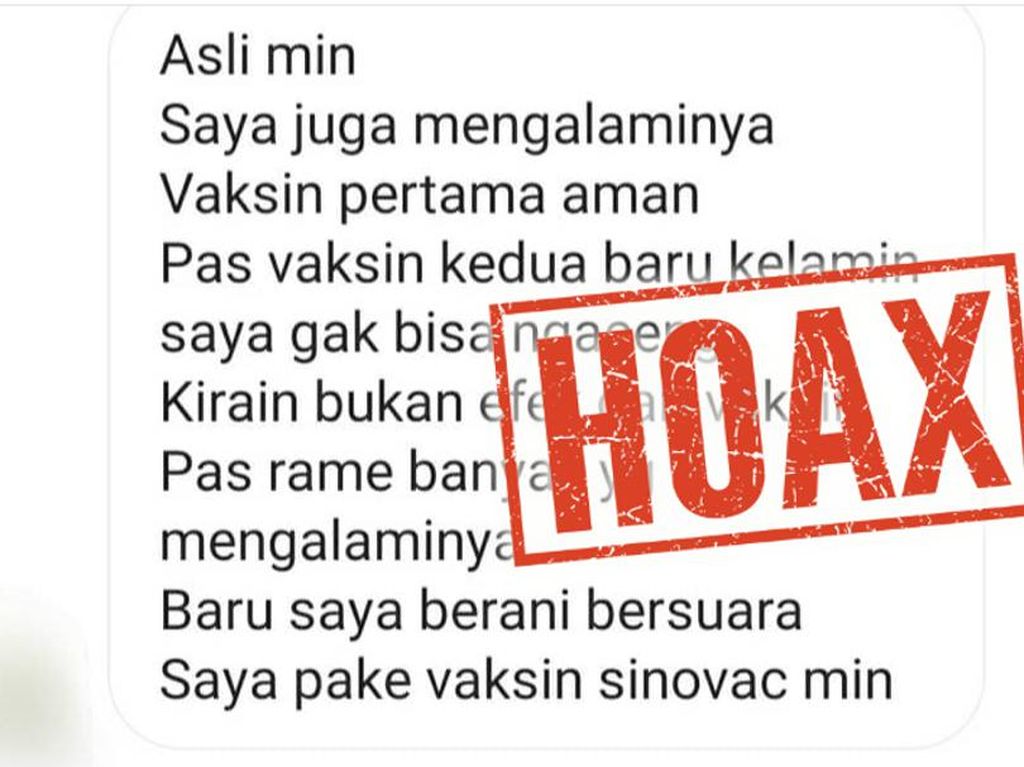 Viral Klaim Sulit Ereksi karena Vaksin Sinovac, Komnas KIPI: Lapor Petugas Viral Klaim Sulit Ereksi karena Vaksin Sinovac, Komnas KIPI: Lapor Petugas