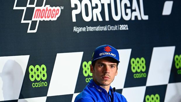 Joan Mir di konferensi pers jelang MotoGP Portugal 2021 di Sirkuit Portimao, Kamis (15/4)