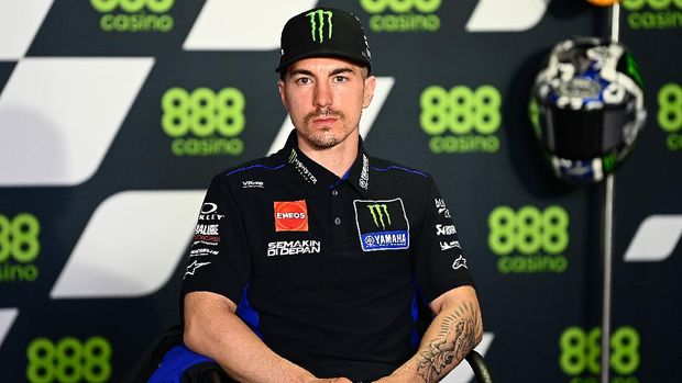 Jelang MotoGP Portugal 2021 Maverick Vinales di konferensi pers jelang MotoGP Portugal 2021 di Sirkuit Portimao, Kamis (15/4)