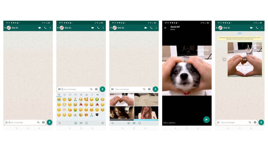 Tangkapan Layar Cara Mengirim GIF di WhatsApp untuk Ponsel Android Tangkapan Layar Cara Mengirim GIF di WhatsApp untuk Ponsel Android