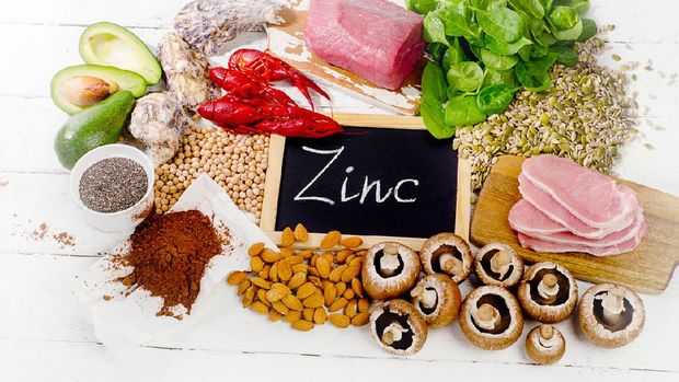 Foods Highest in Zinc. Healthy eating. Flat lay