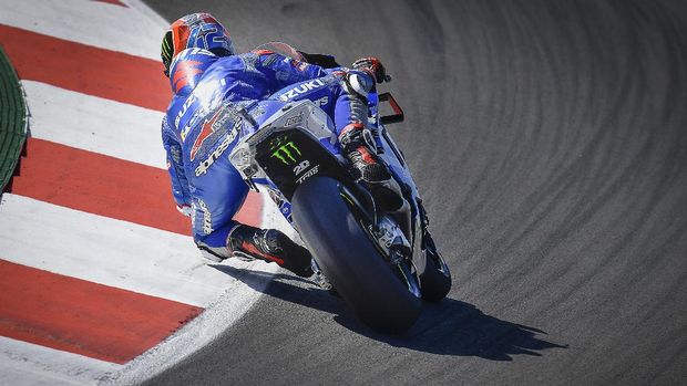 Alex Rins di Kualifikasi MotoGP Portugal 2021.