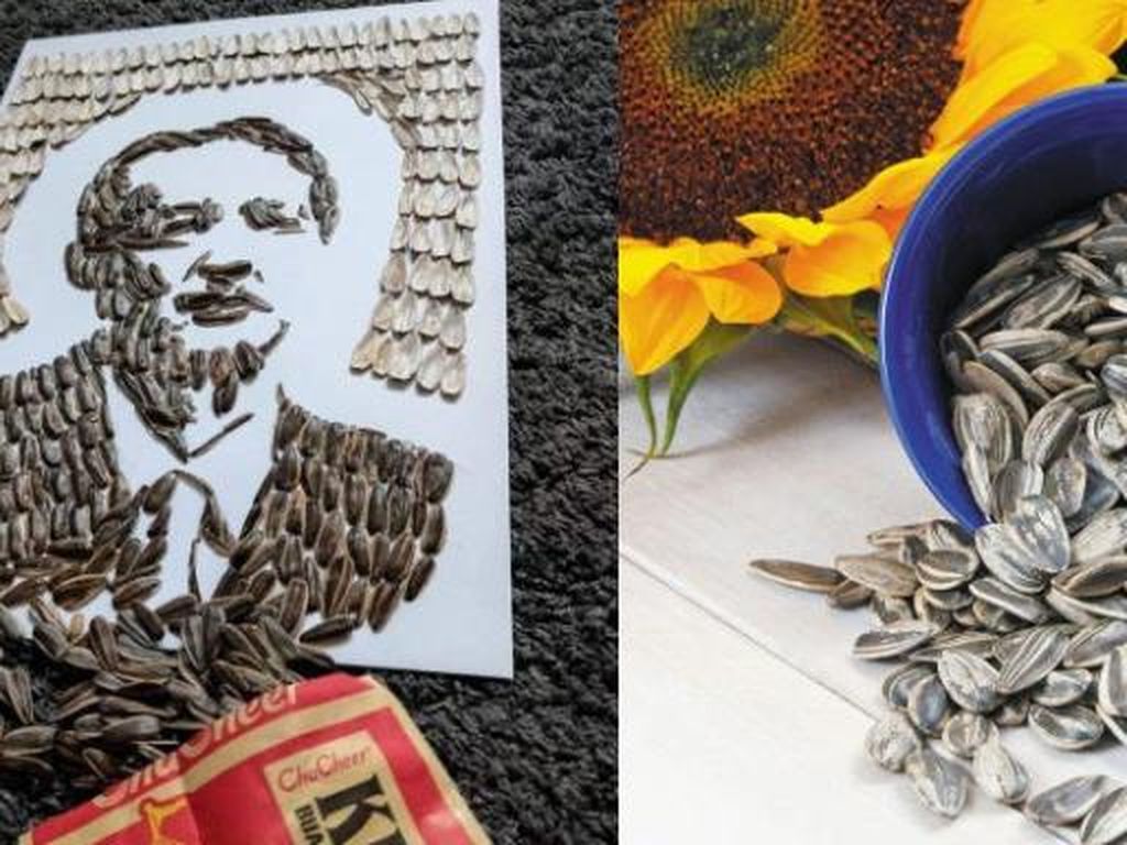 Keren! Seniman Ini Ciptakan Lukisan pakai Ratusan Kuaci Keren! Seniman Ini Ciptakan Lukisan pakai Ratusan Kuaci