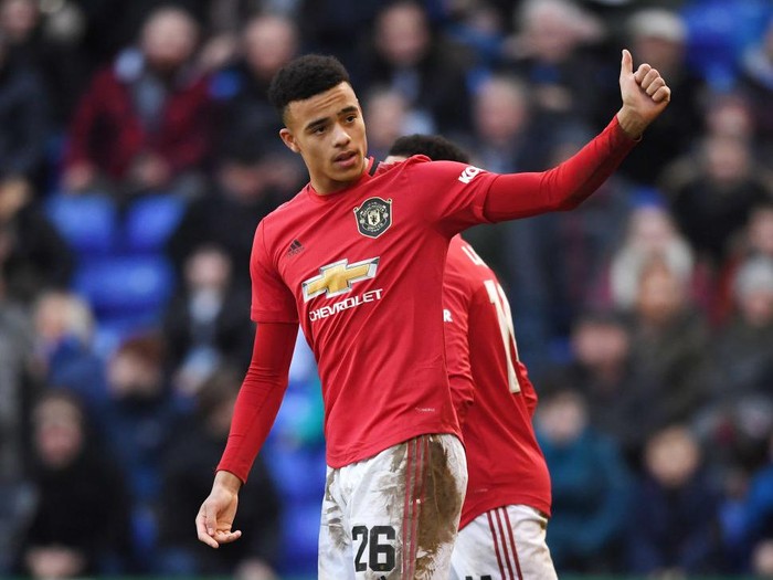 BIRKENHEAD, ENGLAND - JANUARY 26:  Mason Greenwood of Manchester United celebrates after scoring his teams sixth goal during the FA Cup Fourth Round match between Tranmere Rovers and Manchester United at Prenton Park on January 26, 2020 in Birkenhead, England. (Photo by Gareth Copley/Getty Images)
