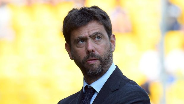 PARMA, ITALY - AUGUST 24:  Juventus President Andrea Agnelli looks on during the Serie A match between Parma Calcio and Juventus at Stadio Ennio Tardini on August 24, 2019 in Parma, Italy.  (Photo by Alessandro Sabattini/Getty Images)