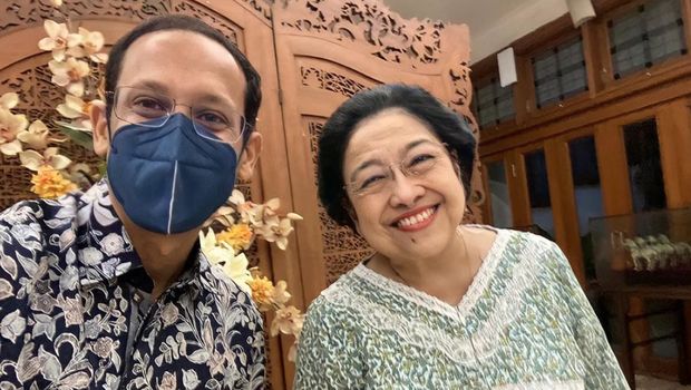 Nadiem Makarim with Megawati