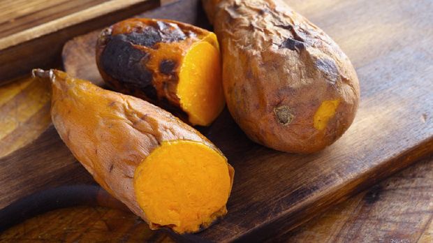 Close up of Baked Sweet Potato