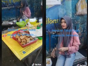 Salut! Perempuan Cantik Ini Tak Gengsi Bantu Ibunya Jualan Takjil