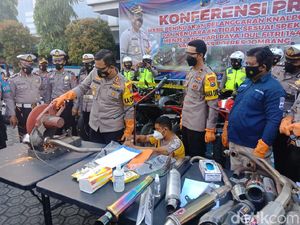 Ganggu Ibadah Ramadhan, 115 Knalpot Brong Dimusnahkan di Jombang