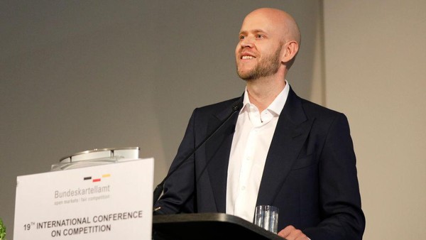 BERLIN, GERMANY - MARCH 14: Spotify founder Daniel Ek speaks at the 19th International Conference on Competition at Steigenberger Hotel am Kanzleramt on March 14, 2019 in Berlin, Germany. Ek discussed how fair competition enables consumers and innovators to win. (Photo by Sebastian Reuter/Getty Images for Spotify)