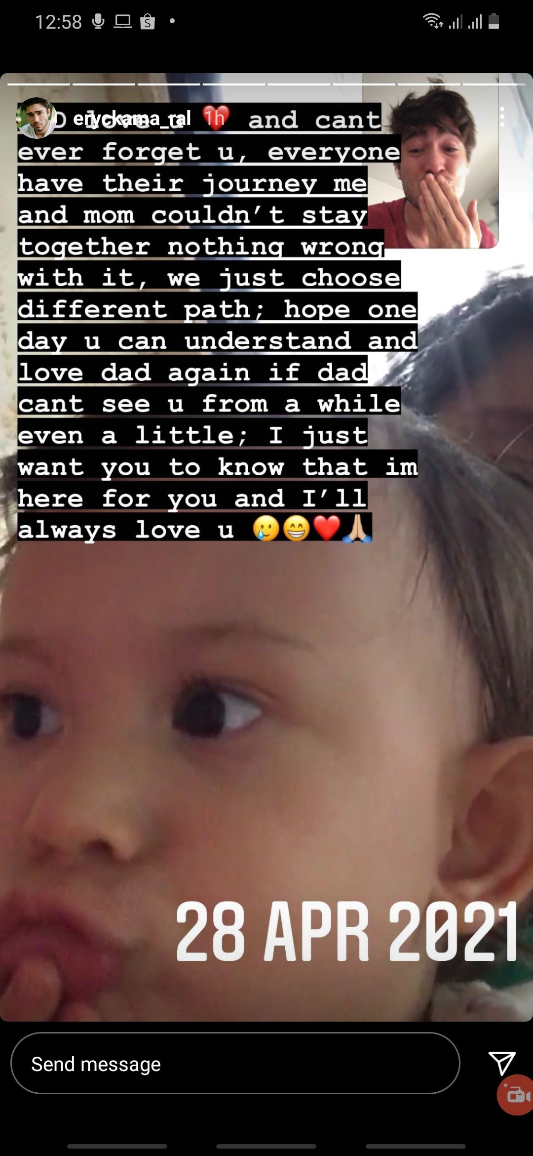 Eryck Amaral tulis pesan untuk Arabella