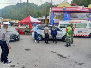 Jelang Mudik Dilarang, Plat AD-AE Dominasi Perbatasan Jatim-Jateng Cemoro Sewu