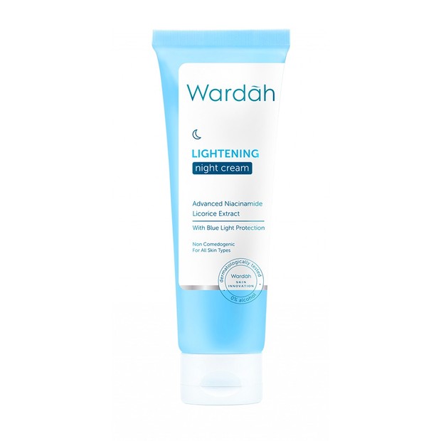 Wardah Lightening Night Cream mencerahkan wajah malam hari/shoope.co.id