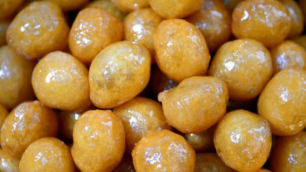 awamat Riyadh, Saudi Arabia: Awamat pastry - dough balls soaked in syrup, then deep fried and flavored with orange blossom, crisp and crunchy on the outside, soft and doughy on the inside. Zainab Fingers, Balah El Sham, Luqmat El Qadi.