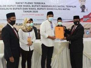 KPU Tetapkan Jafar-Atika sebagai Bupati-Wabup Terpilih Madina