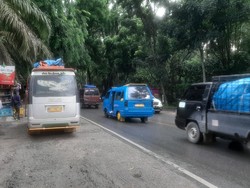 Jalan Lintas Pekanbaru Ramai Pemudik Jelang Larangan Mudik Berlaku