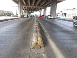 Begini Kondisi Pembatas Jalan di Cilincing Setelah Sebulan Dicat Ulang