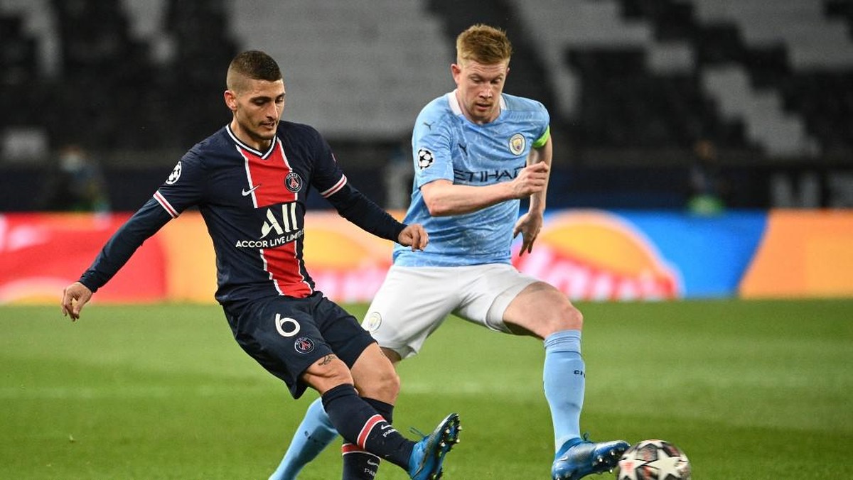Link live streaming PSG vs Man City di Liga Champions. (Foto: AFP/ANNE-CHRISTINE POUJOULAT)