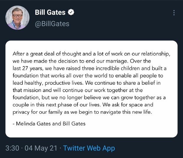 sumber : twitter.com/BillGates sumber : twitter.com/BillGates