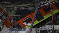 Waduh, Rel Layang di Meksiko Ambruk Saat Kereta Lewat