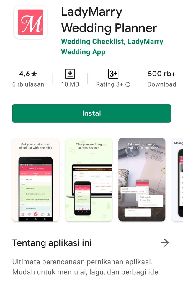 Aplikasi Persiapan Pernikahan/Playstore Aplikasi Persiapan Pernikahan
