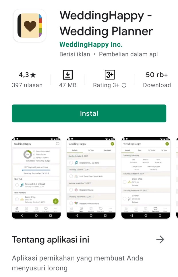 Aplikasi Persiapan Pernikahan/Playstore Aplikasi Persiapan Pernikahan