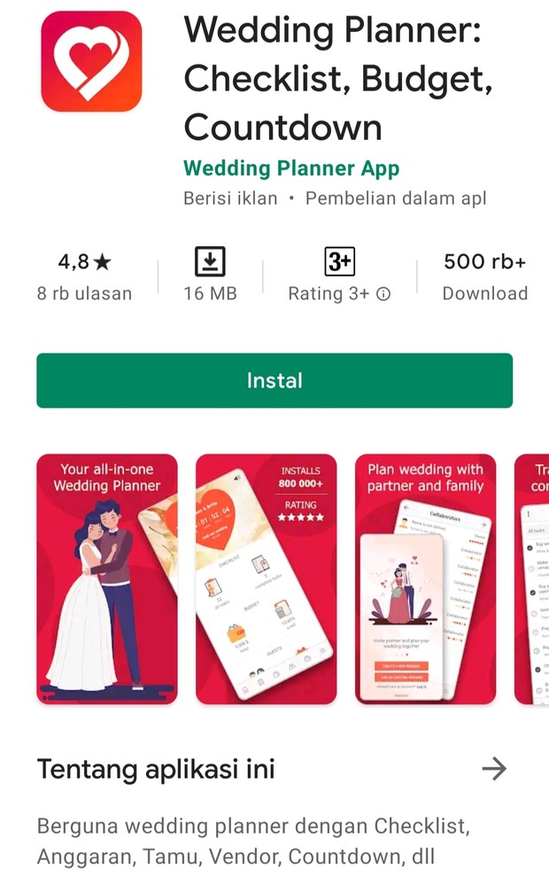 Aplikasi Persiapan Pernikahan/Playstore Aplikasi Persiapan Pernikahan