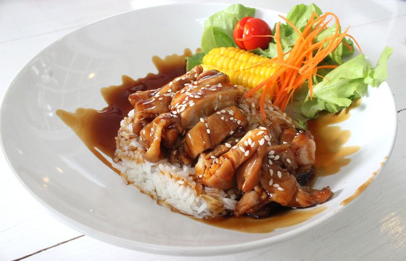 Teriyaki chicken with rice is Japanese food.