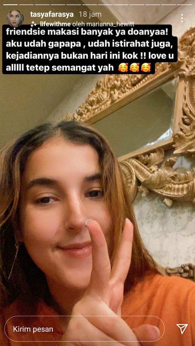 Instastory Tasya Farasya/instagram.com/tasyafarasya