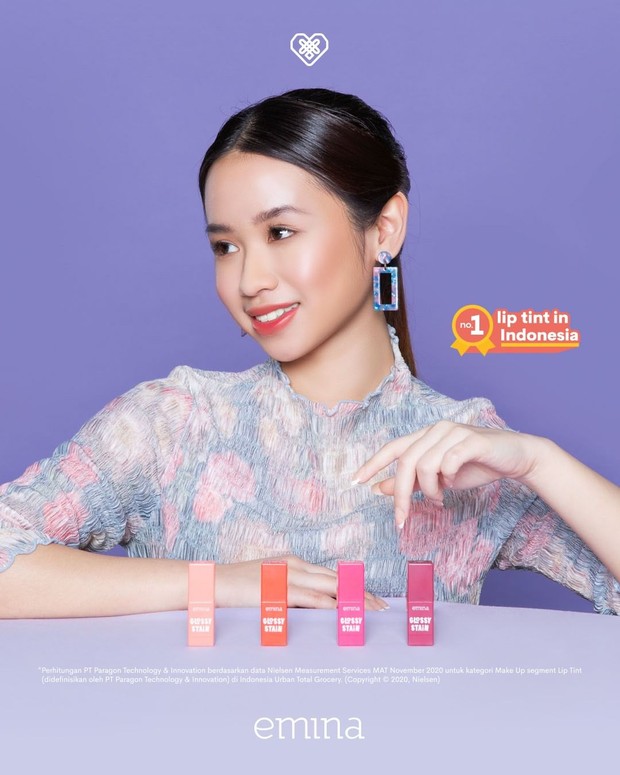 Liptint emina dengan hasil glossy/Instagram.com/eminacosmetics