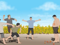 Kesibukan Melempar Tomat