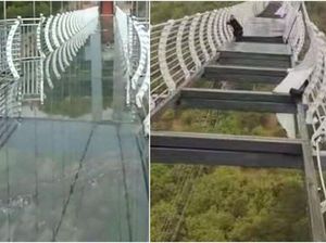 Bikin Jantungan! Lagi Naik Jembatan Kaca, Eh Kacanya Copot Bikin Jantungan! Lagi Naik Jembatan Kaca, Eh Kacanya Copot