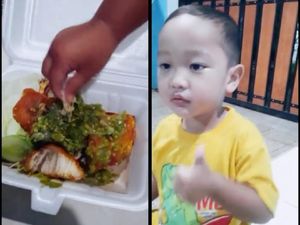 Bocah 3 Tahun Tak Bisa Makan Tanpa Sambal, Netizen: Penerus Tanboy Kun!