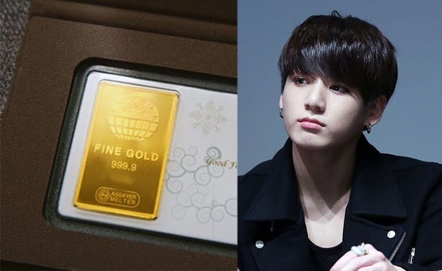 Hadiah emas batangan untuk Jungkook BTS (foto: soompi.com)