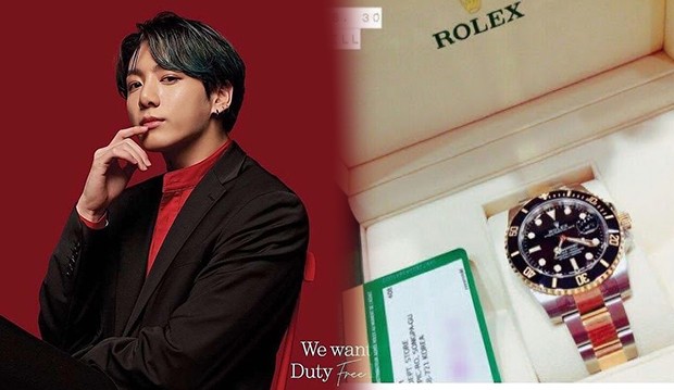 Jam tangan Rolex untuk Jungkook BTS (foto: iinstagram.com/bts.jungkook, soompi.com)