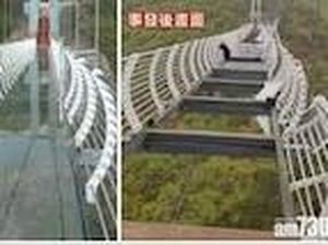 Jembatan Kaca di China Hancur, Wisatawan Terjebak di Tengahnya Jembatan Kaca di China Hancur, Wisatawan Terjebak di Tengahnya