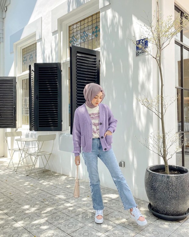 Lilac knit cardigan