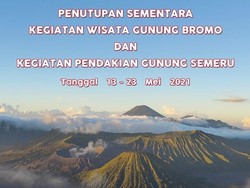 Wisata Bromo dan Pendakian Semeru Ditutup Selama Libur Lebaran