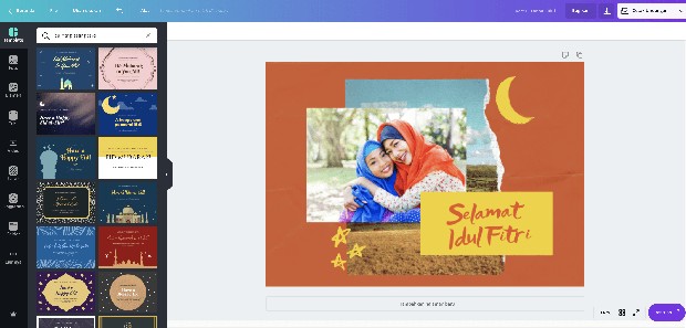 Ilustrasi kartu lebaran digital/canva.com