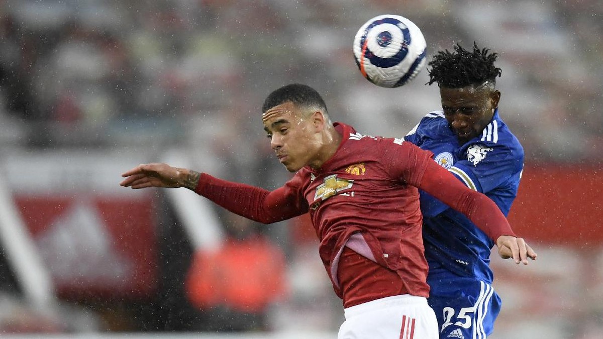 MU Vs Leicester Sama Kuat 1-1 di Babak Pertama. (Foto: AP/Peter Powell)