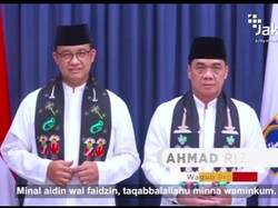Anies-Riza Ucapkan Selamat Lebaran, Ajak Warga Kurangi Bersentuhan