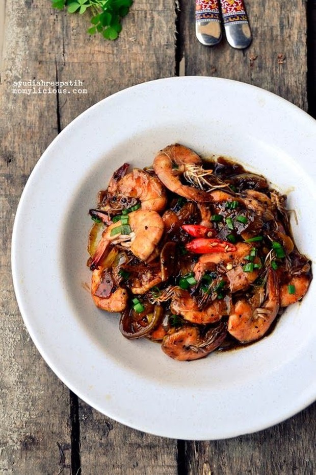 Udang Saos Lada Hitam/Pinterest by Mommylicious Udang Lada Hitam