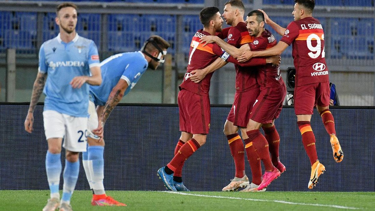 AS Roma menang 2-0 atas Lazio di lanjutan Liga Italia. (Foto: Marco Rosi - SS Lazio/Getty Images)