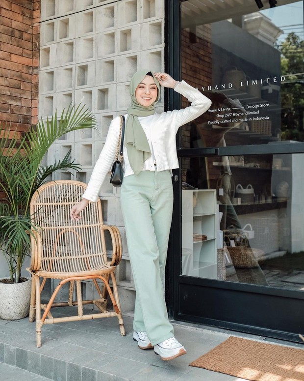 Pashmina hijau/instagram.com/meiraniap/ Pashmina hijau