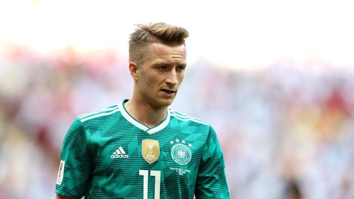 KAZAN, RUSSIA - JUNE 27:  Marco Reus of Germany during the 2018 FIFA World Cup Russia group F match between Korea Republic and Germany at Kazan Arena on June 27, 2018 in Kazan, Russia.  (Photo by Catherine Ivill/Getty Images)